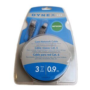 Dynex Cat6 Ethernet Cable 3 ft RJ45 Network 10/100/1000 Sealed